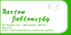marton jablonszky business card