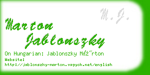 marton jablonszky business card